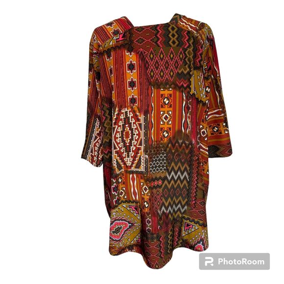 Show Me Your Mumu Peta Tunic V-Neck Blouse Dolman Southwestern Aztec Sz. Small - Picture 2 of 9
